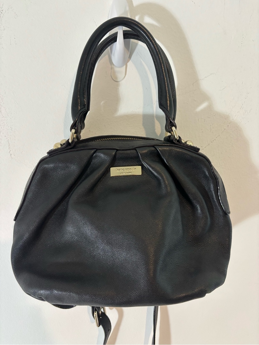 Kate Spade Five Points Kinsey Small Satchel Leather Black Casual Purse
